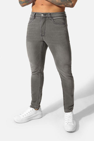 Men's Premium Fitted Stretchy Jeans - Faded Gray - Jed North Canada