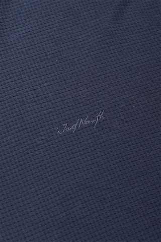 Waffle Henley T-Shirt - Dusty Blue